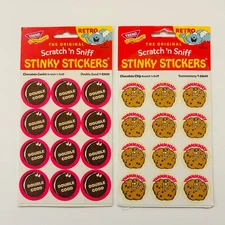 TREND Scratch n Sniff RETRO STINKY STICKERS Chocolate Chip+Chocolate Cookie Lot