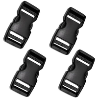 Steckschnallen 25 Mm, 4 StüCk Kunststoff Schnellverschluss-Schnallen, Schwarz