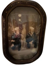 Vtg WW2 Bubble Picture, Navy, Australia , 18x12 , Back Of Frame Is Coming off