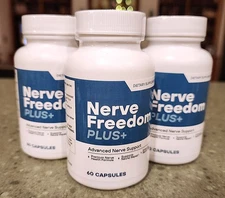 NEW SEALED (3) NERVE FREEDOM PLUS+ BOTTLES ADVANCED NERVE SUPPORT SUPPLEMENT