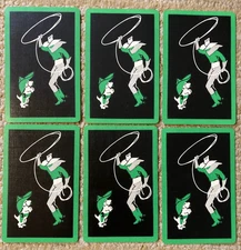Lot of 6 Vintage Single Swap Playing Cards~1940s Cowboy w/ Lasso & Terrier Dog!