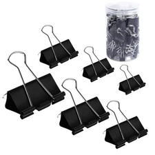 Binder Clips Paper Clamps Assorted Sizes Jumbo, Large, Medium 200 Count Black