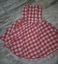 Vtg Leo's Dancewear Red  White 2 Piece size 12A outfit