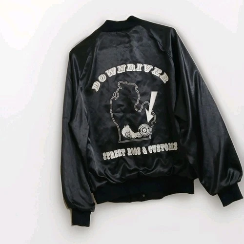 RARE Vintage Downriver Street Rods & Customs Bomber Jacket Detroit Michigan USA  - product listing photo