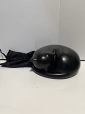 Cat Urn Sleeping Cat Resin Cremation Urn For Ashes 7.8"x7.8x3.1" Open Box Black