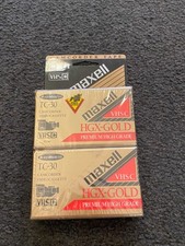 Maxell TC-30 VHS-C HGX Gold Camcorder Tapes Videocassette Pack of 2 New Sealed