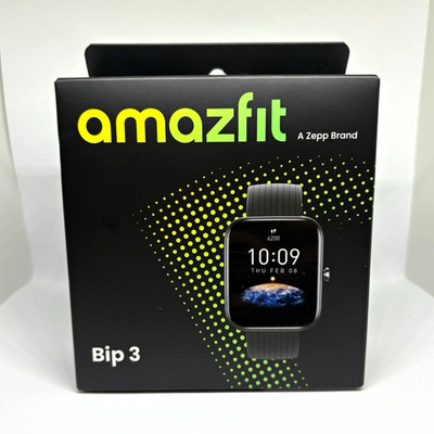 Amazfit Bip 3 Smartwatch 1.69'' Color Display Black Silicone Band SpO2