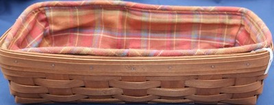 Longaberger 2006 Bread Basket Plaid Fabric Liner 14.5 Inch