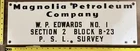 Vintage Porcelain Oil Well Sign - Magnolia Petroleum Co. WP Edwards Estate Sec 2