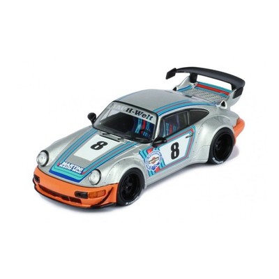 IXO Models MOC307 Porsche 911 (964) RWB Ichiban Boshi Rauhwelt ''Martini'' silber 