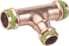 Raccordo a pressare in rame Aalberts contorno a V pezzo a T ridotto 18 x 18 x 15