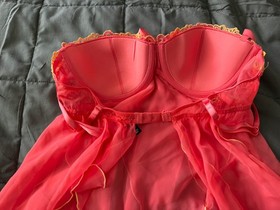 Victoria Secret Sexy Little Things Chiffon Lace Foam Cups Babydoll Sexy 36C
