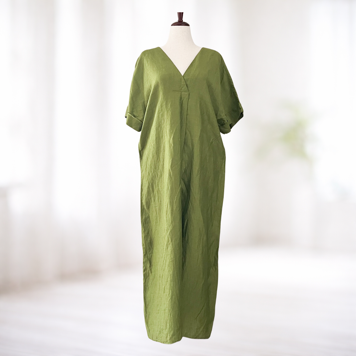 massimo dutti green maxi dress Long flowing halter neck dress  Green  Dress