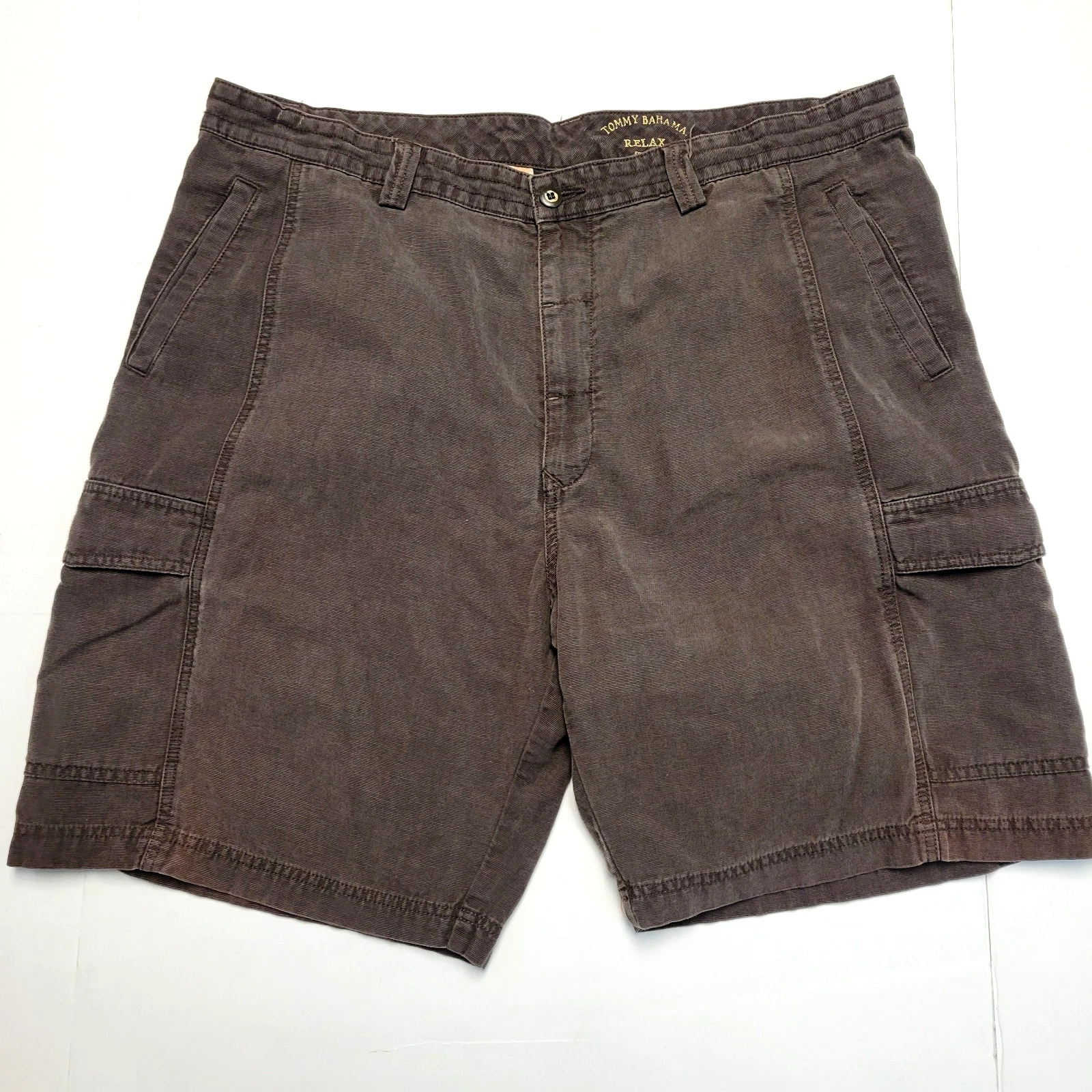 Tommy Bahama RELAXED FIT Cargo Shorts Men's 42 2XL XXL Brown Tencel Cotton Blend