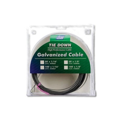 Tie Down Engineering Galvanized Galvanized Steel 100 ft Aircraft Cable 50067
