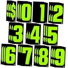 Pcs 7 1/2 Vinyl Number Decals Large Chartreuse Windshield Pricing Stickers 33