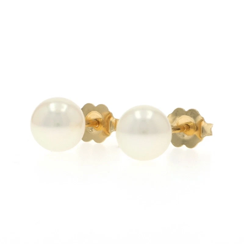 Perno Perlas Mikimoto Akoya - Oro Amarillo 18k Perforado Foto 3 de 4