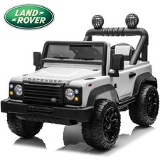 24V Kids Ride on Jeep Car Licensed Land Rover Defender Truck Toy W/ Remote White