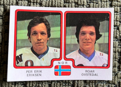 Per Erik Eriksen  Roar Ovstedal #298 Team Norway 1979 Panini Hockey Sticker NM/M