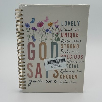 God Says You Are Floral Christian InspireSpiral Notebook Journal 5.5x8.3 NEW
