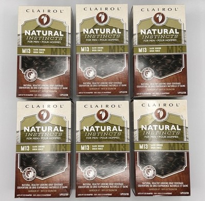 6 X Clairol Natural Instincts For Men M13 Dark Brown Hair Color Kit Dye