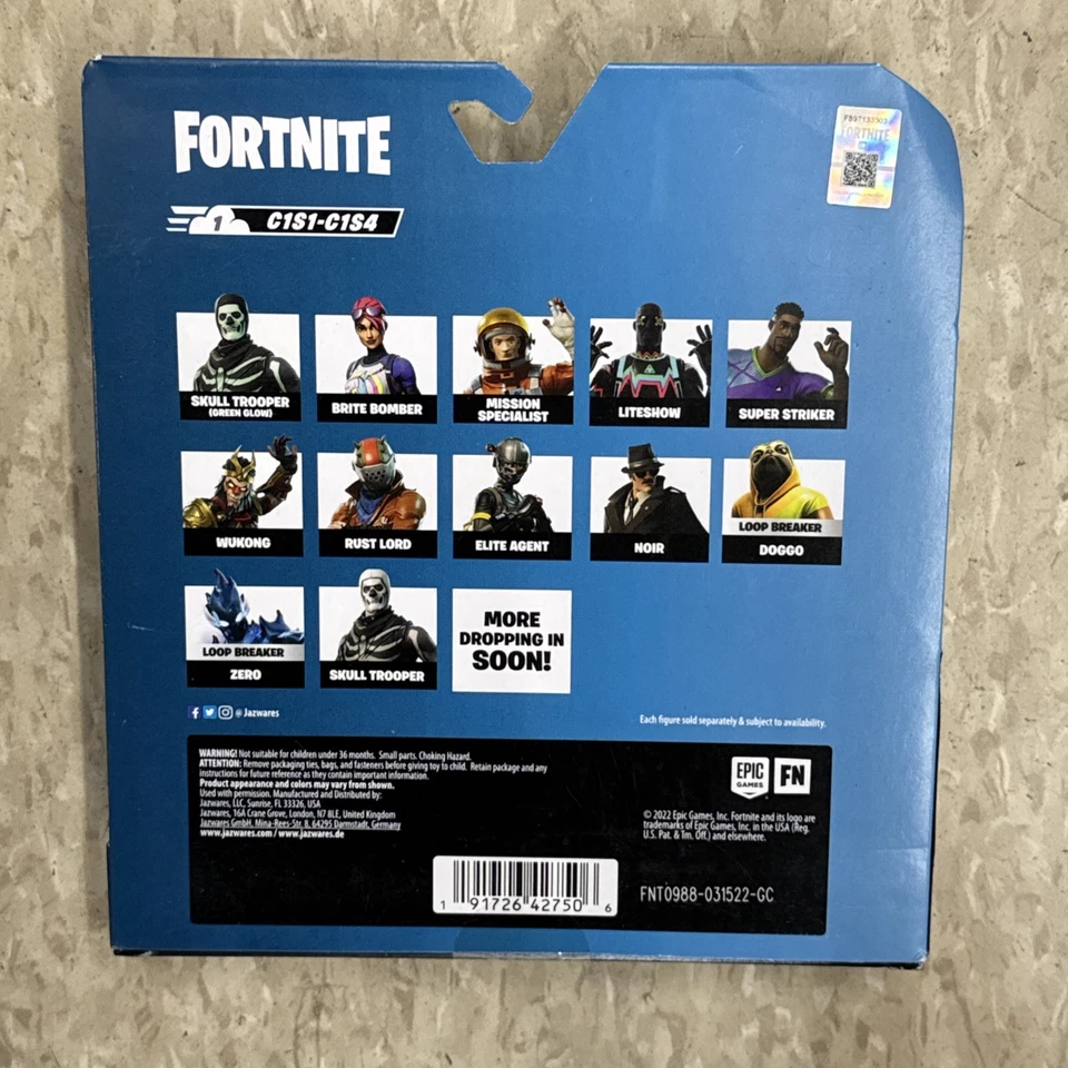 Fortnite 可动人偶 4 件装微型传奇系列小队模式乌鸦环路断路器 — 第 2/3 张图片