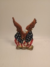 American Bald Eagle With Flag Patriotic Figur...