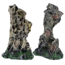 2 Pcs Mini Resin Ornaments Rockery Fish Tank Decoration Artificial