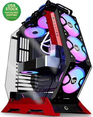 C570 ATX Mid Tower Gaming PC Case 2 Tempered Glass 5 PWM ARGB Fans