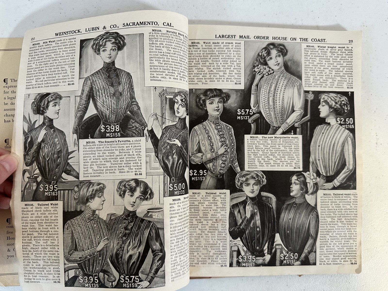 1911 clothing catalogs 3 San Francisco New York clothes Hale's Weinstock costume