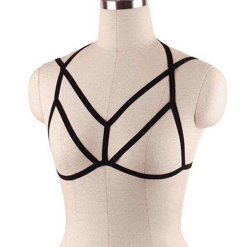 Harness Elastic Cupless Cage Bra Sexy Lingerie for Women Top Exotic Strap Belt - Picture 148 of 273