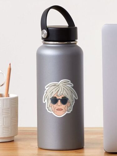 Cool adesivo vinile Andy Warhol ritratto pop art 3x3,1" opaco fatto a mano resistente - Foto 2 di 2