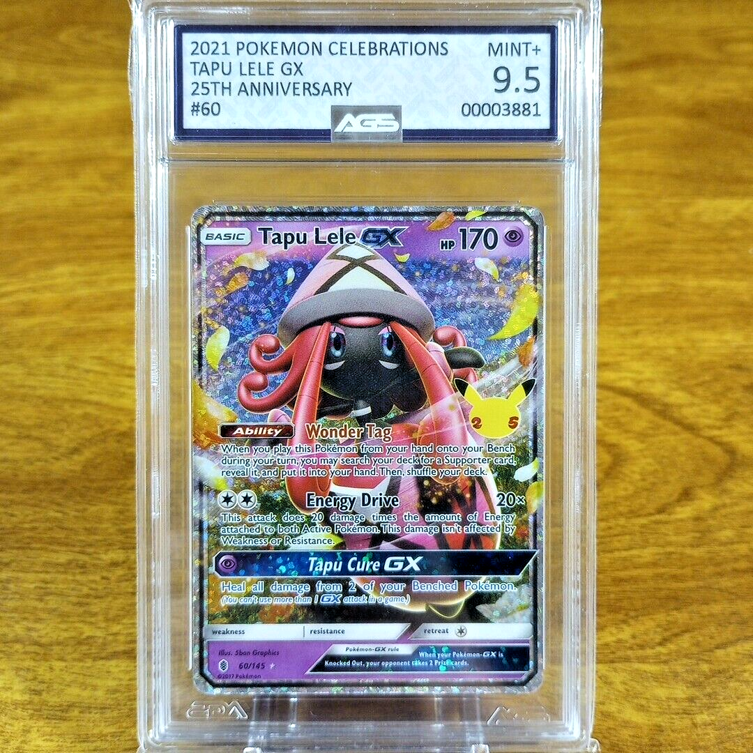 Pokemon Celebrations Tapu Lele GX 60/145 AGS Mint+ 9.5 25th Holo