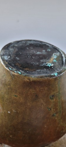 Vintage Marked Italian Handmade Hammered Metal Large Handled Water Pitcher Vase - Picture 18 of 21