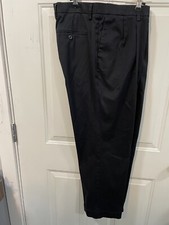 Dockers Khaki Classic Fit Pleated Black Pants Mens 36/30