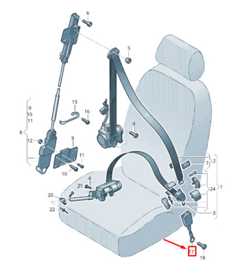 VW Phaeton 3D seat belt lock front left 3D0857755GUHP new product