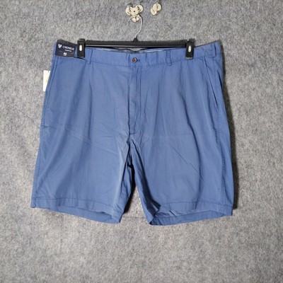 Cremieux Shorts 46 9'' Inseam Hampton Chino Pockets Flat Front Blue Button Zip