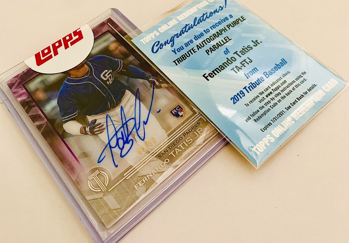 2019 Topps Tribute Fernando Tatis Jr. Purple Auto RC #/50 w/ Topps 