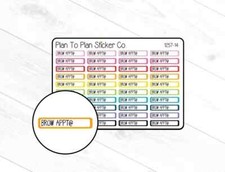 1257-14 Brow Appointment Reminder Planner Stickers.