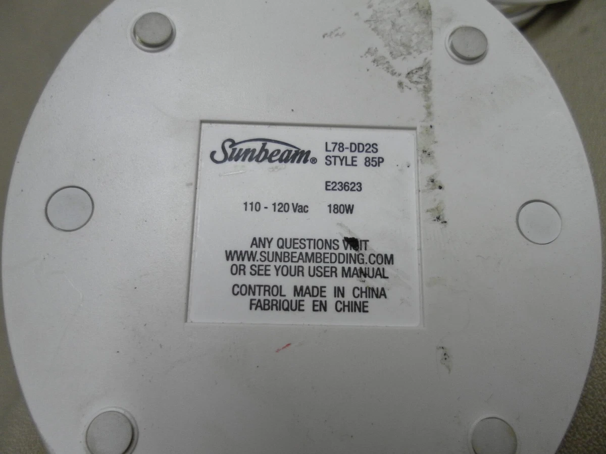 SUNBEAM Electric Blanket Replacement Controller - L78-DD2S Style 85P  control | eBay