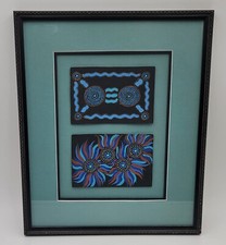 Australian Aboriginal Framed 2pc. Art 11"X13" | Boho Vintage Rare