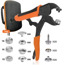 Snap Fastener Tool, Heavy Duty Snap Button Tool kit, Adjustable Snap Setter Tool
