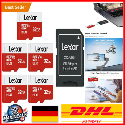 Lexar Micro SD Card 32 GB Pack von 5 Memory Cards