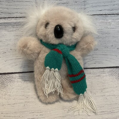 Vintage Koala Bear 1988 Joelson Industries Plush 7  Toy Christmas Winter Scarf
