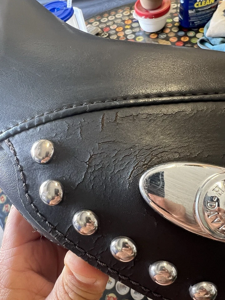 Harley Softail FLSTS Heritage 2001 almohadilla de asiento de conductor y pasajero y bolsas de sillín Foto 3 de 4