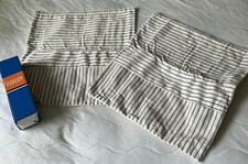 2 Pcs Farmhouse Pillow Covers 19X19", Modern Blue Striped BEIGE, Zipper- NEW