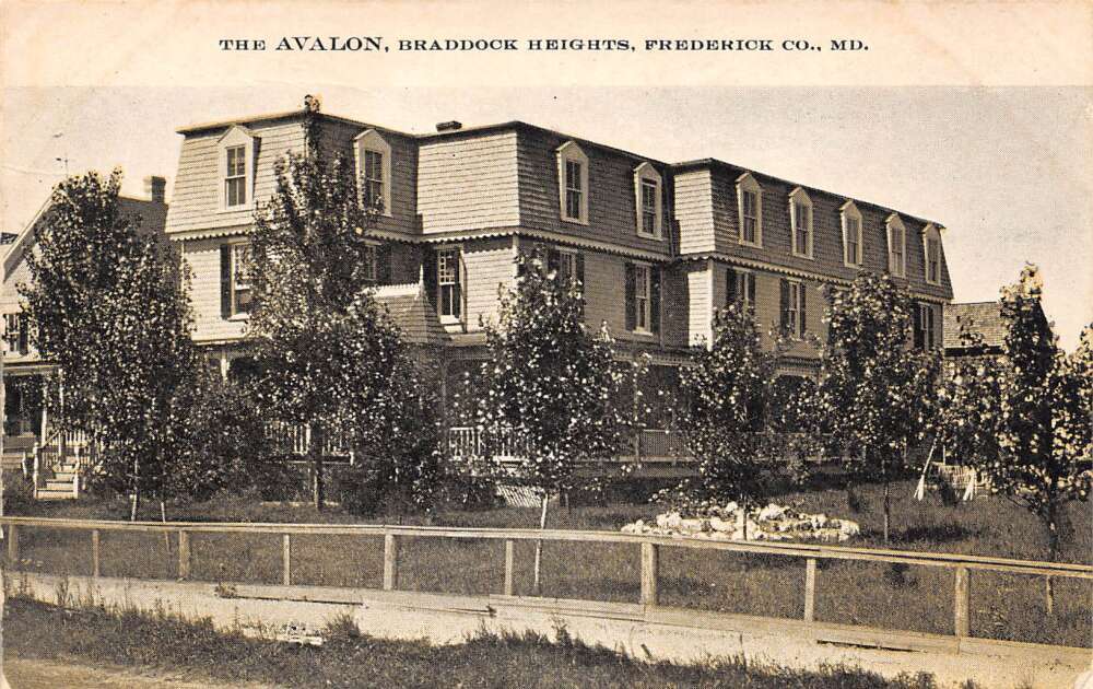 Braddock Heights Maryland The Avalon Hotel B/W Photo Print Vintage PC