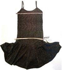 NEW Dress leotard Ice Skating Dance Sparkling Black AXXS or Girls 8 10 SLIM NWOT