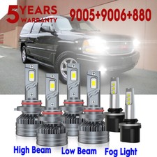 For GMC Yukon Denali 2001-2006 M9 LED Headlight High Low Beam Fog Light Bulbs
