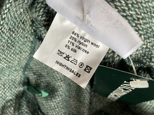 A6 Vintage Nightingale Green Wool Silk Mix Maxi Skirt Jacket Suit UK 14 / 16 New - Picture 15 of 18